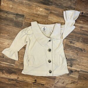 Twig 100% Cashmere Cream Cardigan Coat – Peter Pan Collar